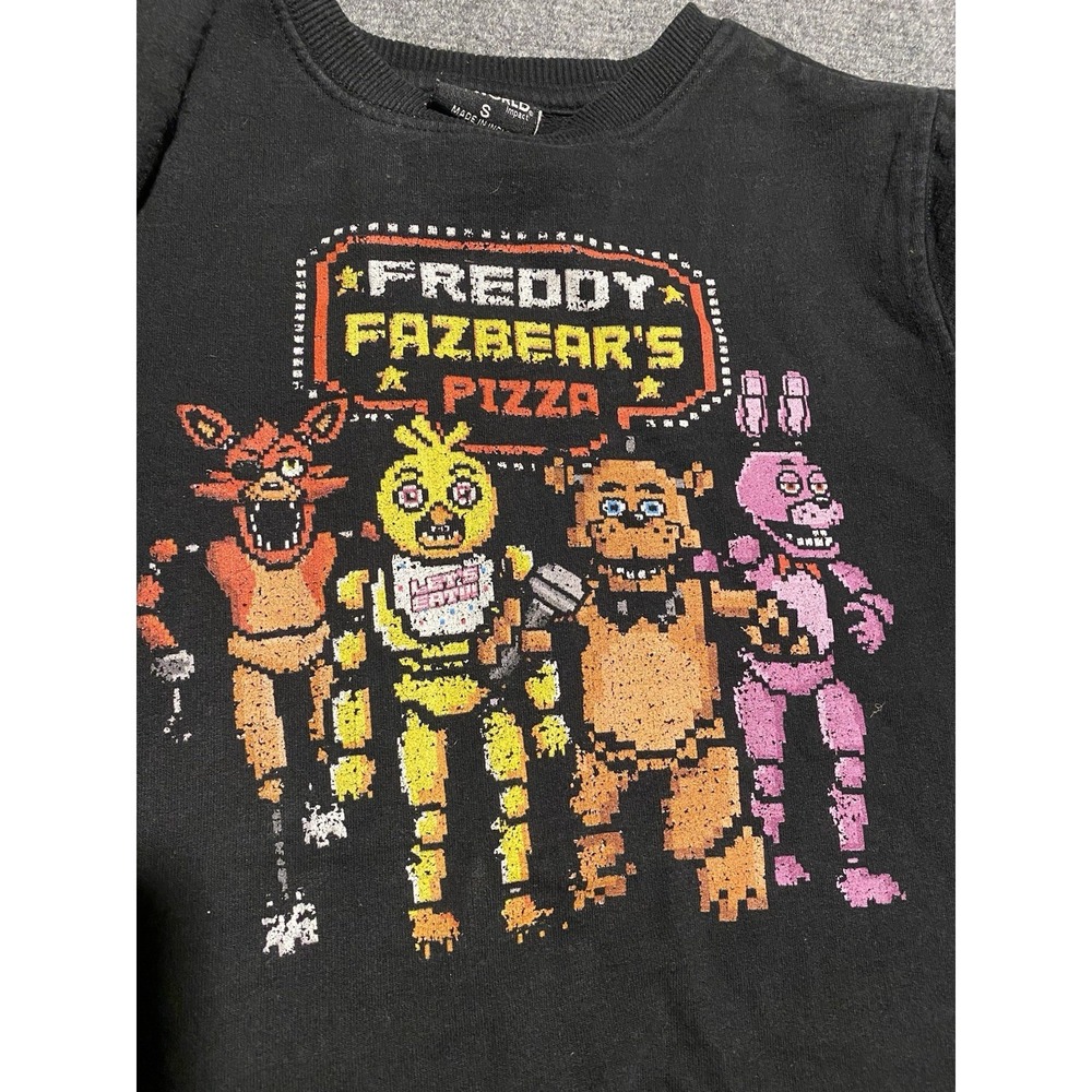 Five Nights at Freddy's, Black Graphic Print Crew Neck Sweatshirt Youth S (6/7)